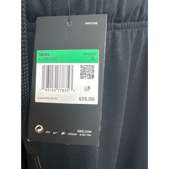 Men's Black Nike Training Jogger Pants Drawstring Waist Standard Fit SZ XL NWT - Picture 4 of 5